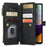 For Samsung Galaxy A52 4G / 5G / A52s 5G Phone Cases with Strap CASEME C30 Zipper Multiple Card Holder PU Leather Cover - Black - 3