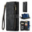 For Samsung Galaxy S8+ Phone Cases with Strap CASEME C30 Zipper Multiple Card Holder PU Leather Cover - Black - 1
