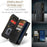 For Samsung Galaxy S8+ Phone Cases with Strap CASEME C30 Zipper Multiple Card Holder PU Leather Cover - Black - 6