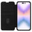 NILLKIN Qin Pro Series for iPhone 14 Pro 6.1 inch Anti-scratch Phone Case PU Leather Back Cover with Card Slot and Sliding Lens Protector - Black - 2