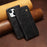 For iPhone 14 Plus Waxy Crazy Horse Texture Phone Case PU Leather TPU Stand Wallet Cover - Black - 7