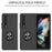 For Samsung Galaxy Z Fold4 5G Built-in Kickstand Function Anti-scratch Folding PC Cell Phone Case with Car Mount Metal Sheet - Black - 6