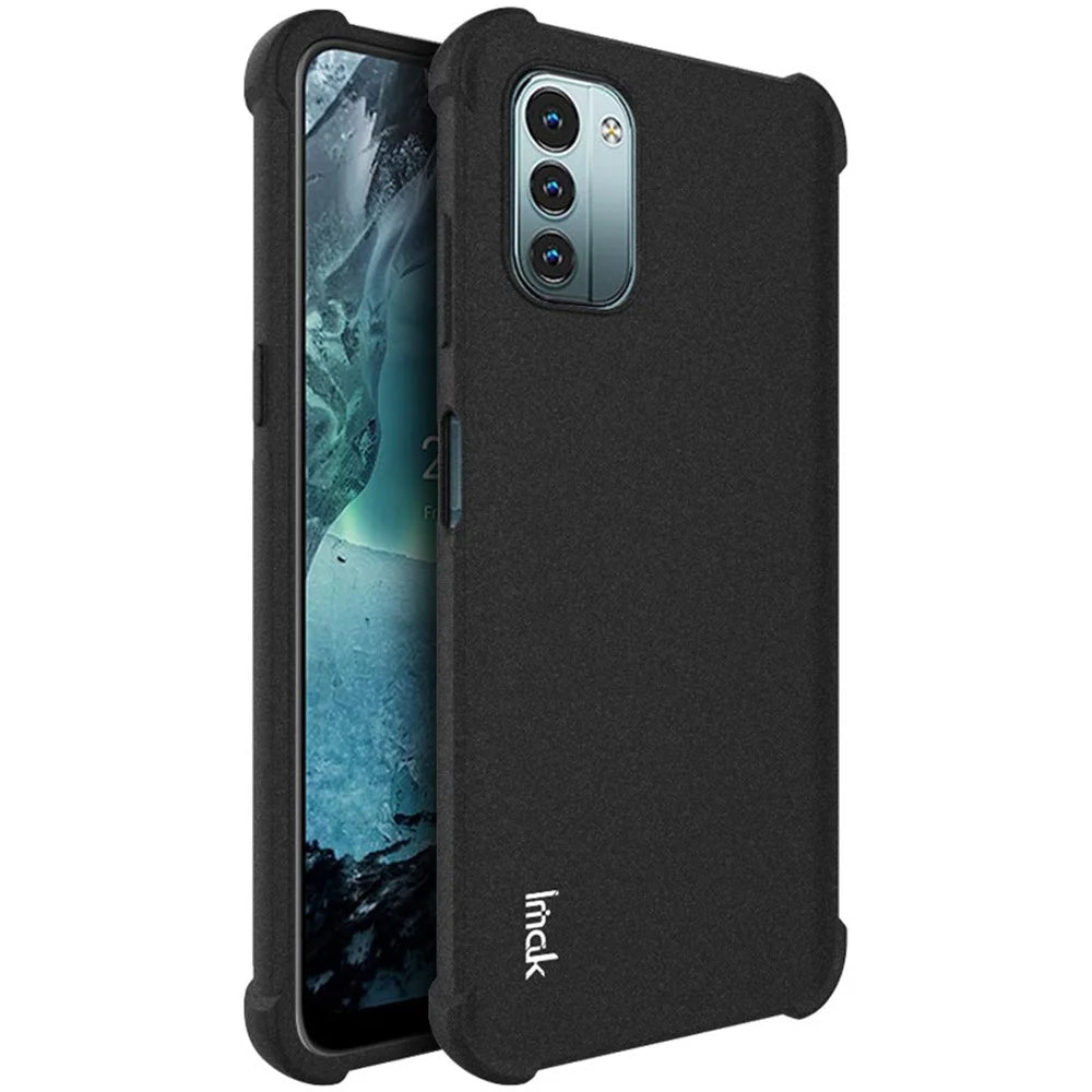 IMAK for Nokia G11 / G21 Soft TPU Case Matte Airbag Anti-drop Protection Cover with Screen Protector - Black - 1