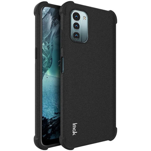 IMAK for Nokia G11 / G21 Soft TPU Case Matte Airbag Anti-drop Protection Cover with Screen Protector - Black - 1