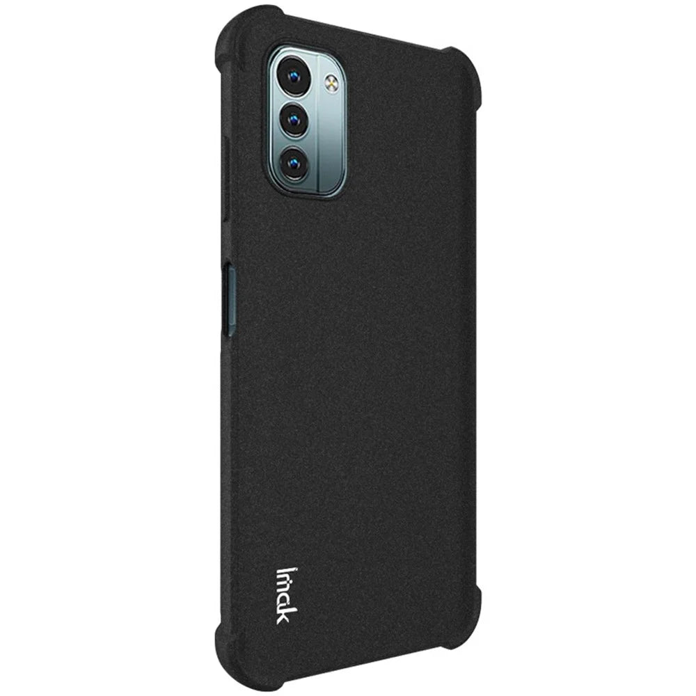 IMAK for Nokia G11 / G21 Soft TPU Case Matte Airbag Anti-drop Protection Cover with Screen Protector - Black - 2