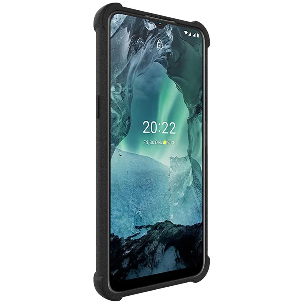 IMAK for Nokia G11 / G21 Soft TPU Case Matte Airbag Anti-drop Protection Cover with Screen Protector - Black - 3