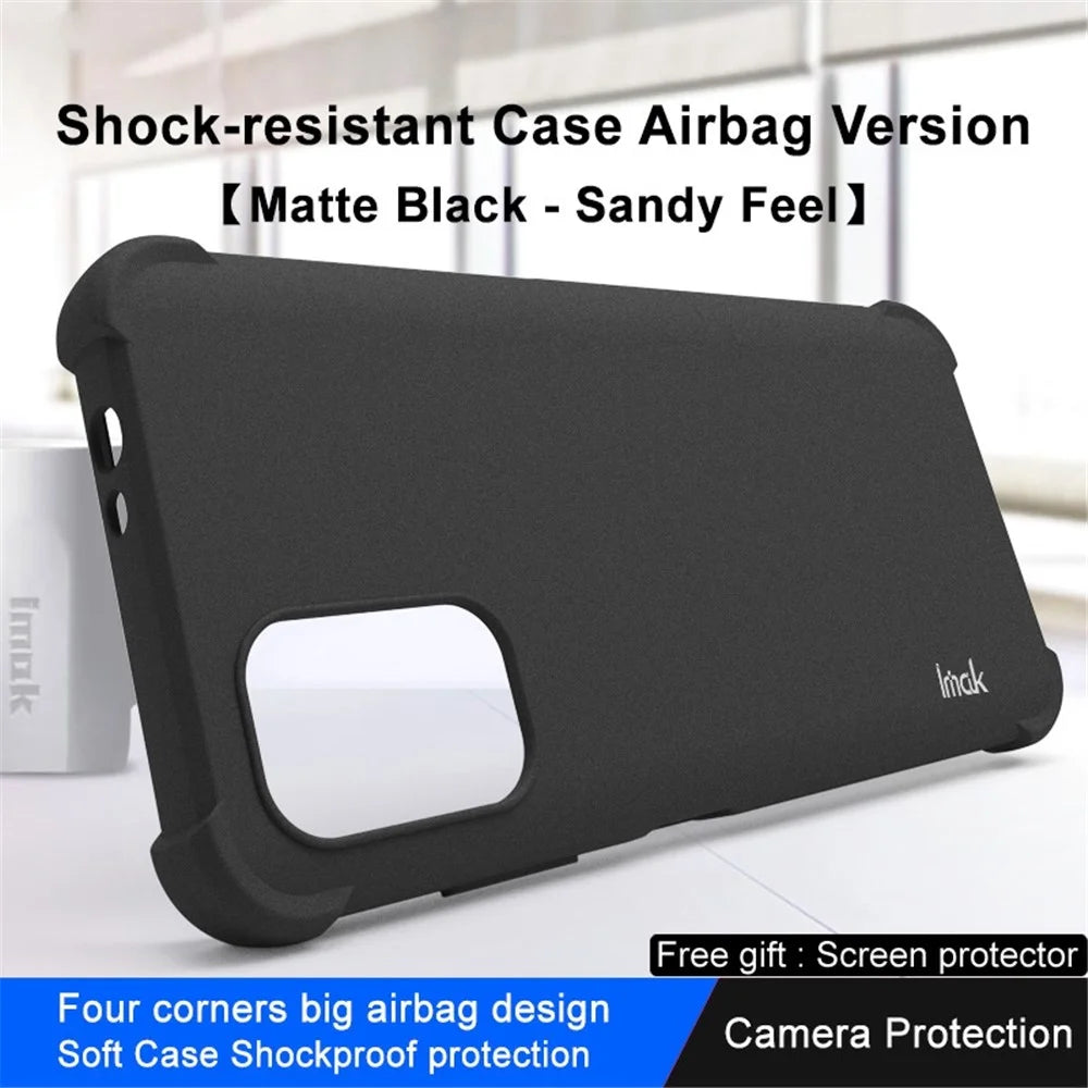 IMAK for Nokia G11 / G21 Soft TPU Case Matte Airbag Anti-drop Protection Cover with Screen Protector - Black - 4