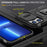 Mobile Phone Case for iPhone 14 Pro Max 6.7 inch, PC + TPU Ring Kickstand Cell Phone Shell with Slide Camera Protector - Black - 3