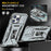 For iPhone 14 Pro 6.1 inch Hard PC + TPU Ring Kickstand Cell Phone Case Slide Camera Cover Anti-fingerprint Phone Shell - Grey - 4