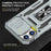 For iPhone 14 Pro 6.1 inch Hard PC + TPU Ring Kickstand Cell Phone Case Slide Camera Cover Anti-fingerprint Phone Shell - Grey - 5