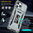 For iPhone 14 Pro 6.1 inch Hard PC + TPU Ring Kickstand Cell Phone Case Slide Camera Cover Anti-fingerprint Phone Shell - Grey - 6