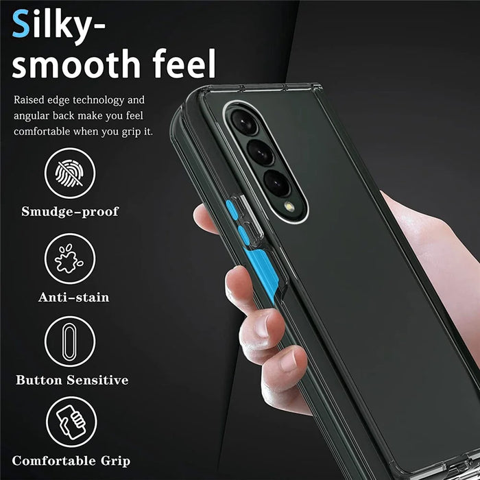 For Samsung Galaxy Z Fold4 5G Transparent Light Slim PC + TPU Hybrid Protective Cover Phone Case - 5