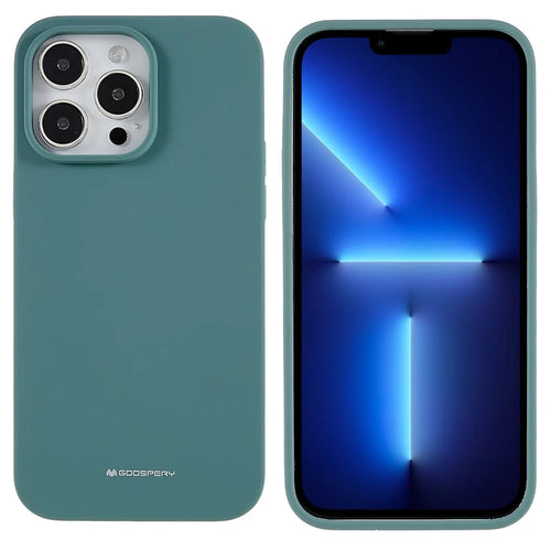 MERCURY GOOSPERY For iPhone 14 Pro Max 6.7 inch Anti-scratch Silicone Phone Case Drop-proof Cell Phone Protective Back Cover - Blackish Green - 1