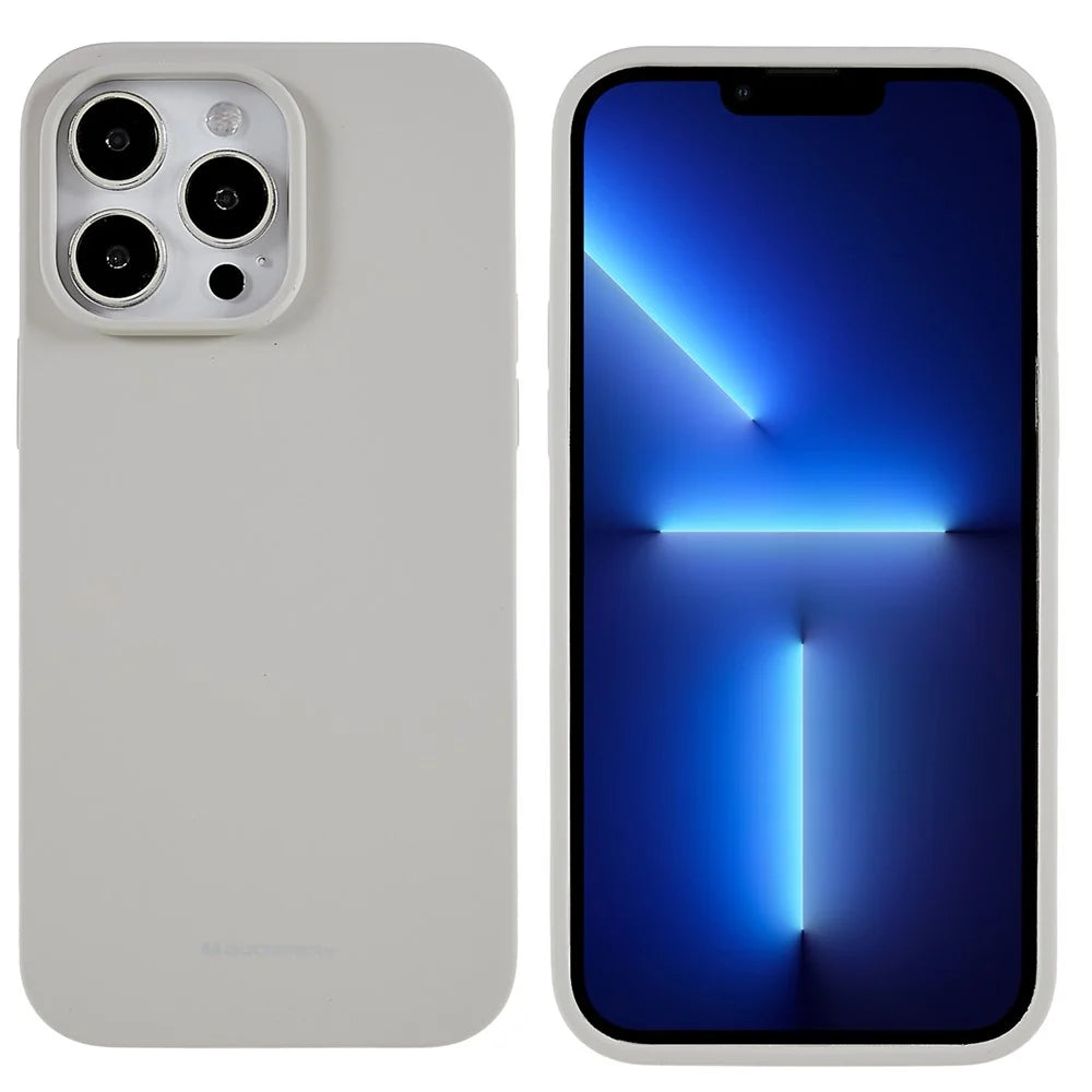 MERCURY GOOSPERY For iPhone 14 Pro 6.1 inch Soft Liquid Silicone Case Drop-proof Phone Back Cover - Beige - 1