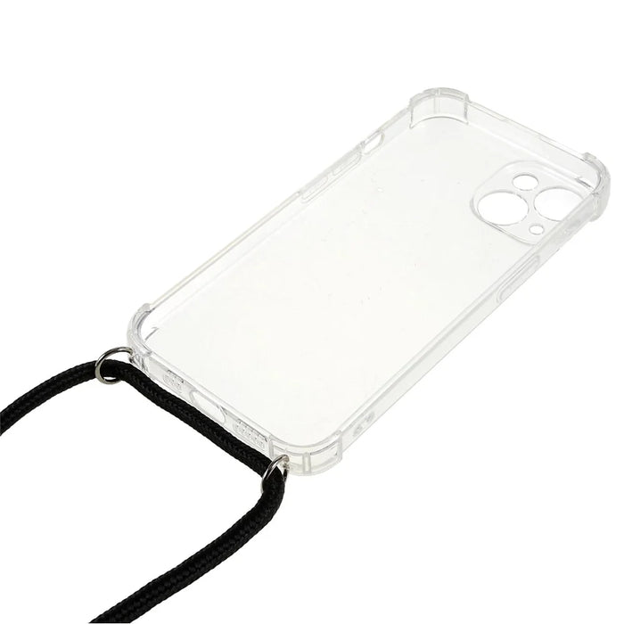 For iPhone 14 Plus Anti-scratch Soft TPU Phone Case Reinforced Corner Cover with Lanyard - 6