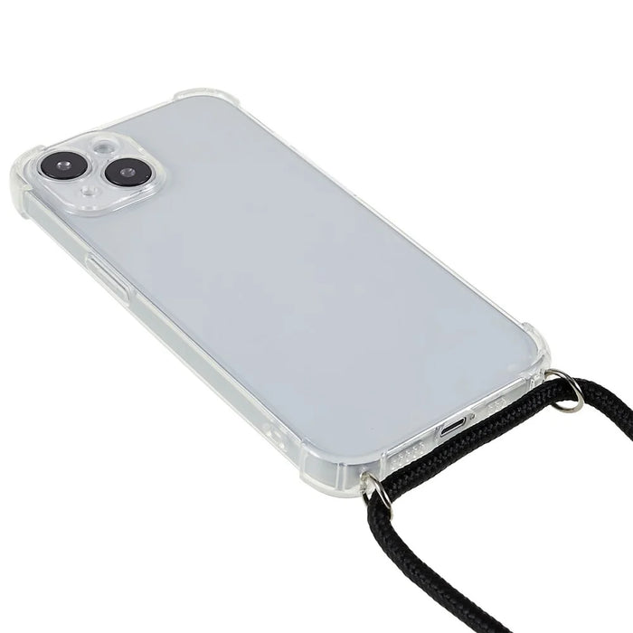 For iPhone 14 6.1 inch Enhanced Corner Phone Case Anti-drop Transparent TPU Cover with Lanyard - 3