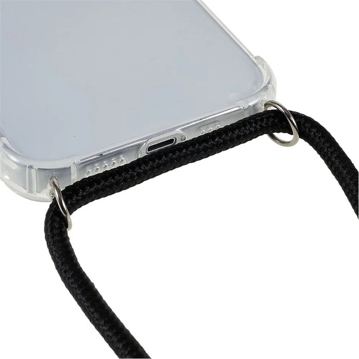 For iPhone 14 6.1 inch Enhanced Corner Phone Case Anti-drop Transparent TPU Cover with Lanyard - 5