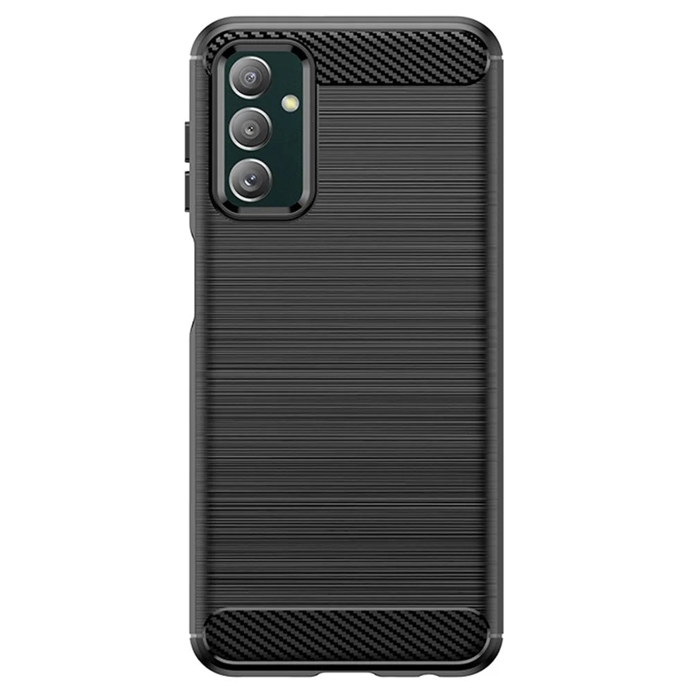 For Samsung Galaxy M13 4G / M13 (India) 4G / F13 4G / M23 5G / F23 5G Carbon Fiber Texture Soft TPU Case Drop-proof Brushed Phone Cover - Black - 2