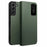 QIALINO For Samsung Galaxy S22 5G Smart Auto Wake Up / Sleep View Window Phone Case Genuine Cowhide Leather Phone Flip Cover - Green - 1