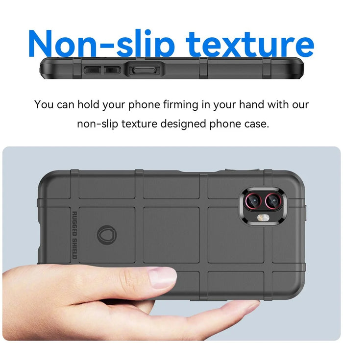 For Samsung Galaxy Xcover6 Pro 5G / Xcover Pro 2 5G Rugged Square Grid Protective Case Thickened TPU Shockproof Phone Shell - Black - 4