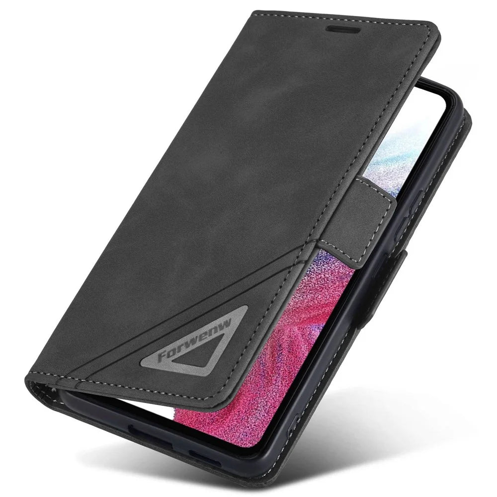 FORWENW F3-Series For Samsung Galaxy A53 5G Full Protection Wallet Style Case Flip PU Leather Mobile Phone Shell with Stand - Black - 4