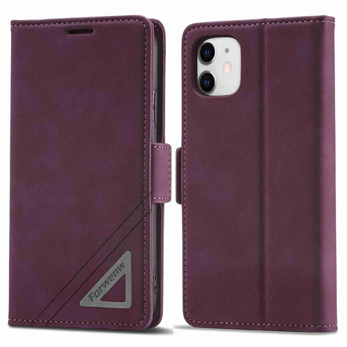 FORWENW F3-Series For iPhone 11 6.1 inch All-inclusive Protection Wallet Case PU Leather Flip Cell Phone Cover with Stand - Wine Red - 1