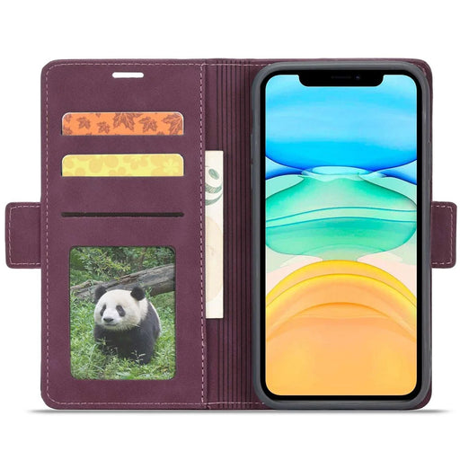 FORWENW F3-Series For iPhone 11 6.1 inch All-inclusive Protection Wallet Case PU Leather Flip Cell Phone Cover with Stand - Wine Red - 2