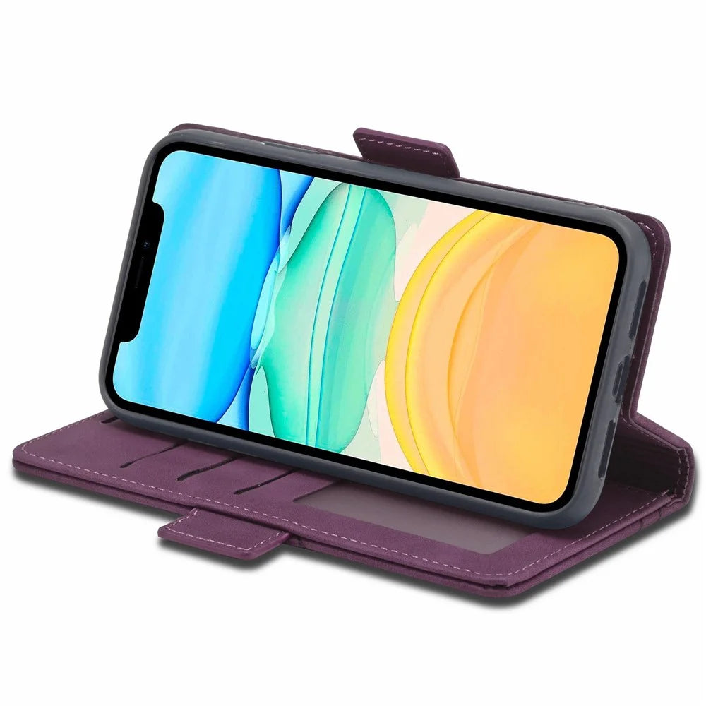 FORWENW F3-Series For iPhone 11 6.1 inch All-inclusive Protection Wallet Case PU Leather Flip Cell Phone Cover with Stand - Wine Red - 3
