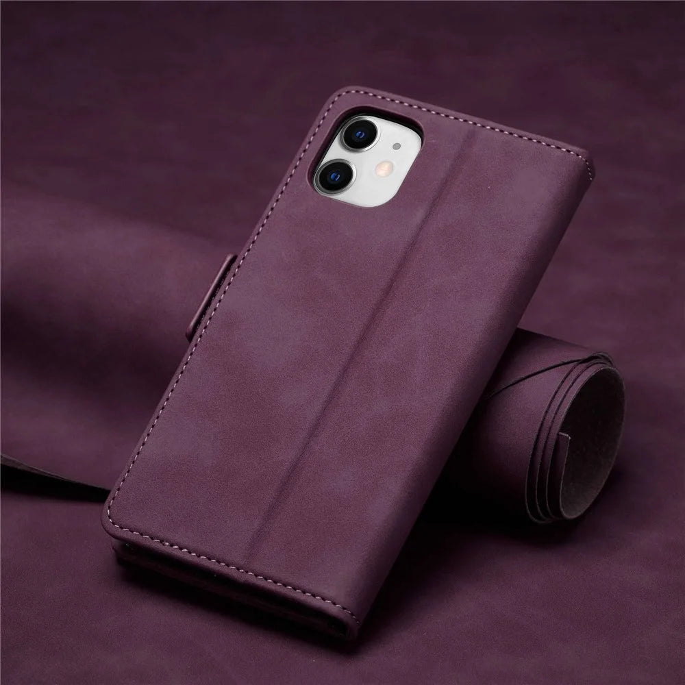 FORWENW F3-Series For iPhone 11 6.1 inch All-inclusive Protection Wallet Case PU Leather Flip Cell Phone Cover with Stand - Wine Red - 6