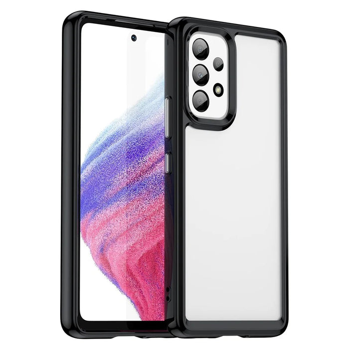 Anti-scratch Phone Case for Samsung Galaxy A53 5G, TPU Frame Acrylic Back Protective Cover - Black - 1