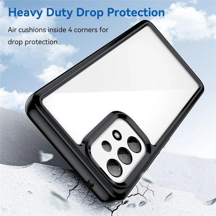 Anti-scratch Phone Case for Samsung Galaxy A53 5G, TPU Frame Acrylic Back Protective Cover - Black - 3