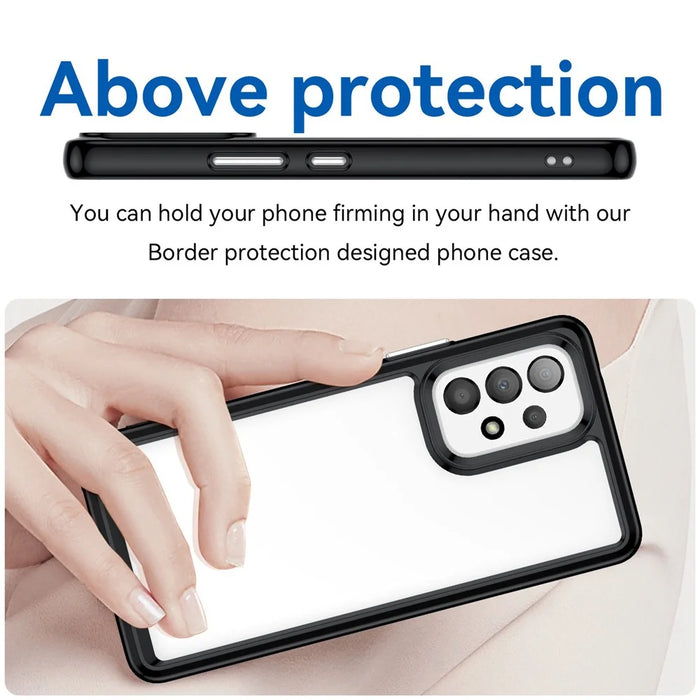 Anti-scratch Phone Case for Samsung Galaxy A53 5G, TPU Frame Acrylic Back Protective Cover - Black - 4