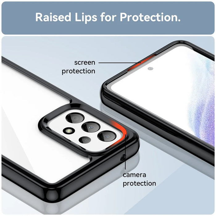 Anti-scratch Phone Case for Samsung Galaxy A53 5G, TPU Frame Acrylic Back Protective Cover - Black - 6
