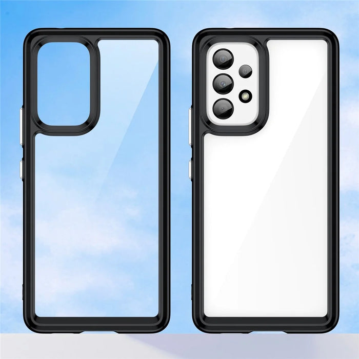 Anti-scratch Phone Case for Samsung Galaxy A53 5G, TPU Frame Acrylic Back Protective Cover - Black - 7