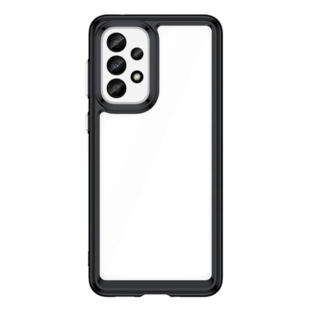 For Samsung Galaxy A33 5G TPU Frame  Acrylic Back Cover Drop-proof Protective Phone Case - Black - 2