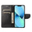 For iPhone 14 6.1 inch Smartphone Shell Imprinted Butterflies Leather Mobile Phone Case Wallet Stand Covering - Black - 2