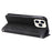 For iPhone 14 Pro Max Leather Wallet Cases Skin Touch Phone Cover Stand with Strap - Black - 5