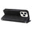 For iPhone 14 Pro Leather Wallet Cases Skin Touch Phone Cover Stand with Strap - Black - 5