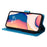 For iPhone 14 Pro Max 6.7 inch PU Leather Sunflower Imprinting Protective Case Flip Stand Wallet Mobile Phone Cover with Strap - Blue - 3