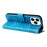 For iPhone 14 Pro Max 6.7 inch PU Leather Sunflower Imprinting Protective Case Flip Stand Wallet Mobile Phone Cover with Strap - Blue - 4