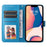 For iPhone 14 Plus Sunflower Imprinting Magnetic Clasp Case PU Leather Phone Stand Wallet Protective Cover with Strap - Blue - 2