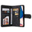 For iPhone 14 Pro Max 6.7 inch Tree Pattern Hardware Stripes Imprinted Skin-touch Wallet Stand Leather Cover Zipper Pocket Protective Case - Black - 3