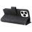 For iPhone 14 Pro Max 6.7 inch Tree Pattern Hardware Stripes Imprinted Skin-touch Wallet Stand Leather Cover Zipper Pocket Protective Case - Black - 5