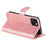 For iPhone 14 6.1 inch Folio Flip Phone Case Outer Zipper Pocket PU Leather Stand Wallet Cover - Rose Gold - 4