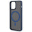 For iPhone 14 6.1 inch Magsafe Charging Matte Phone Cover TPU Bumper + Hard PC Hybrid Case - Blue - 1