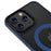 For iPhone 14 6.1 inch Magsafe Charging Matte Phone Cover TPU Bumper + Hard PC Hybrid Case - Blue - 3