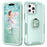 For iPhone 13 Pro 6.1 inch 3-in-1 Drop-proof Phone Case Kickstand Well-protected Hybrid Cellphone Back Cover - Green - 1