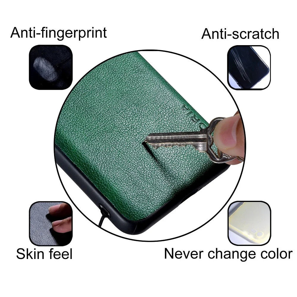 AIORIA For Samsung Galaxy Z Flip4 5G Textured PU Leather Coated PC+TPU Phone Case Anti-scratch Protective Cover - Brown - 3