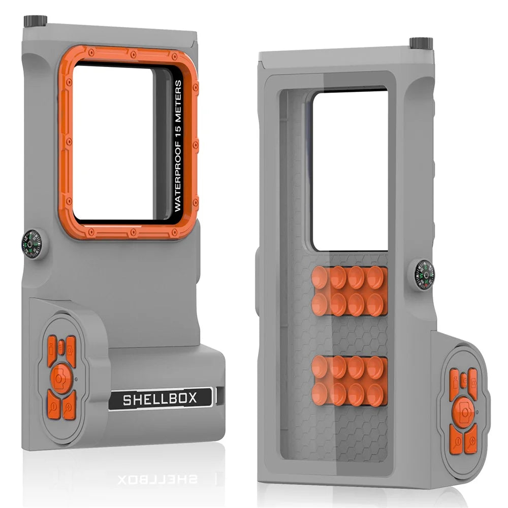 SHELLBOX 15M IPX8 Waterproof Case for iPhone 14 Pro Max / 13 Pro Max / X / XR / XS Max Underwater Phone Cover with Bluetooth-compatible Camera Module - 1
