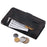 For iPhone 14 Pro Max 6.7 inch Cellphone Shell, Zipper Pocket Design 9 Card Slots PU Leather Case Magnetic Closure Stand Wallet Cover with Strap - Black - 5